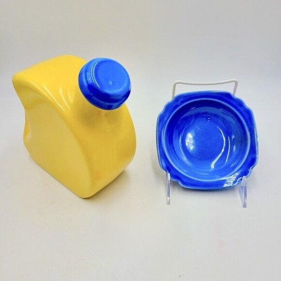 MCM Ceramic Refrigerator Pitcher Stopper Yellow Fiesta Oxford Ware Dish Lot 2 - Picture 1 of 10